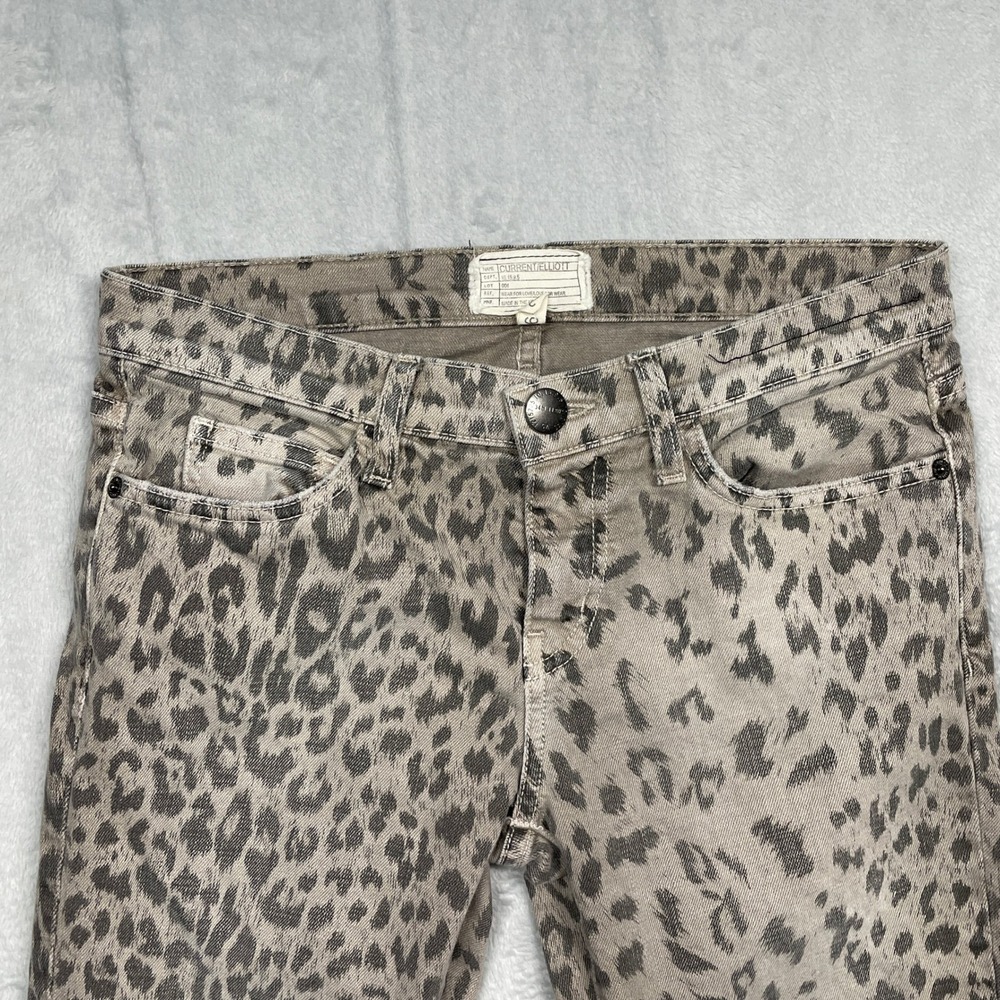 Current/Elliott The Stiletto Jeans Women 26 Grey Leopard Skinny Ankle - Picture 4 of 13